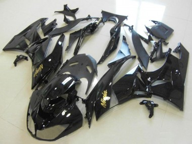 Cheap 2013-2018 Kawasaki ZX6R Motorcycle Fairings - Glossy Black Gold Ninja Canada