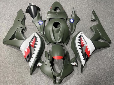 Cheap 2007-2008 Honda CBR600RR Motorcycle Fairings - Army Green White Red Shark Canada