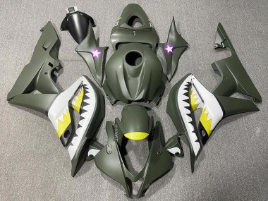 Cheap 2007-2008 Honda CBR600RR Motorcycle Fairings - Army Green White Yellow Shark Canada