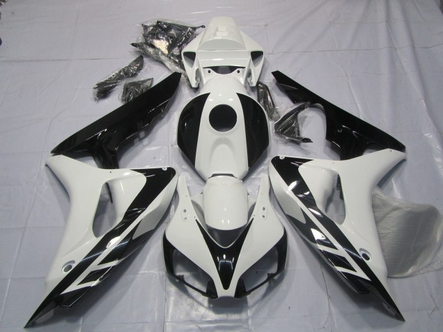 2006-2007 Honda CBR1000RR Motorcycle Fairings - White Glossy Black OEM Style No Decals Canada