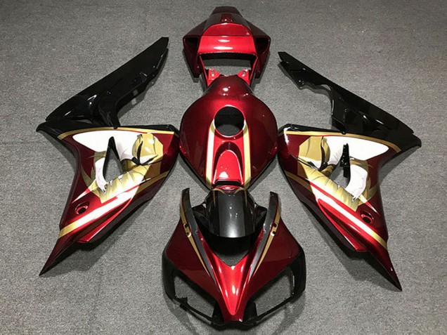 2006-2007 Honda CBR1000RR Motorcycle Fairings - Red White Gold Glossy Black Canada