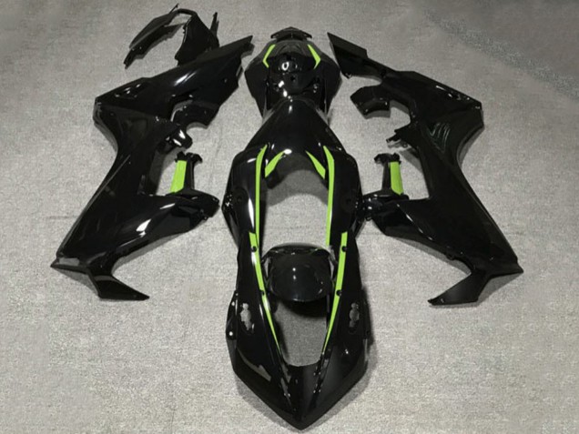 2017-2024 Honda CBR1000RR Motorcycle Fairings - Glossy Black Lime Green Lining Canada