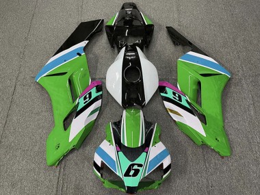 Cheap 2004-2005 Honda CBR1000RR Motorcycle Fairings - White Green Blue Glossy Black 6 Canada