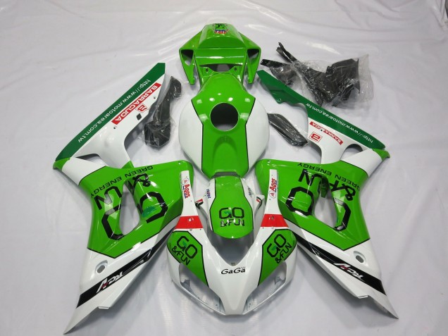 2006-2007 Honda CBR1000RR Motorcycle Fairings - White Green Red Go Fun Canada