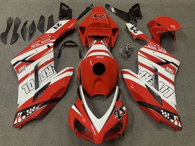 Cheap 2004-2005 Honda CBR1000RR Motorcycle Fairings - White Red Liverpool 21 Canada