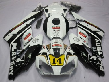 Cheap 2004-2005 Honda CBR1000RR Motorcycle Fairings - White Glossy Black Yellow Playboy 14 Canada