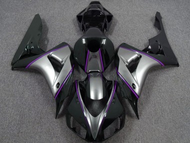Cheap 2006-2007 Honda CBR1000RR Motorcycle Fairings - Silver Purple Glossy Black Pinstripe Canada