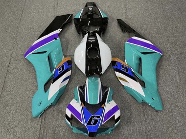 Cheap 2004-2005 Honda CBR1000RR Motorcycle Fairings - White Teal Blue Purple Black 6 Canada