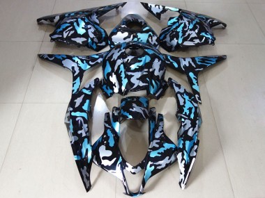 Cheap 2009-2012 Honda CBR600RR Motorcycle Fairings - White Blue Camouflage Canada