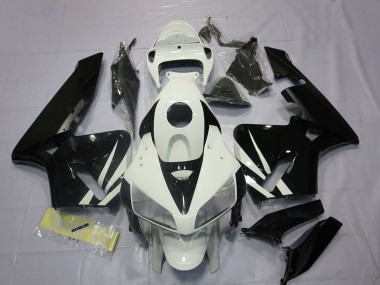 Cheap 2005-2006 Honda CBR600RR Motorcycle Fairings - White Glossy Black Canada