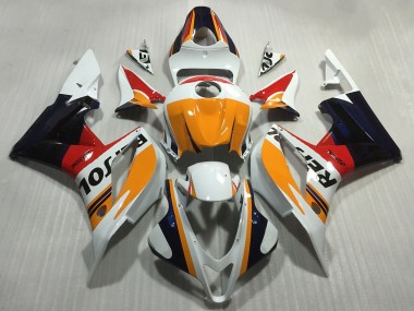 Cheap 2007-2008 Honda CBR600RR Motorcycle Fairings - Orange White Red Glossy Black Repsol Style Canada