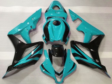Cheap 2007-2008 Honda CBR600RR Motorcycle Fairings - Cyan Blue Glossy Black OEM Style Canada