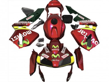 Cheap 2003-2004 Honda CBR600RR Motorcycle Fairings - Red Yellow Green MoviStar Canada