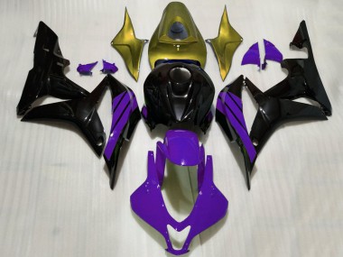 Cheap 2007-2008 Honda CBR600RR Motorcycle Fairings - Gold Purple Glossy Black Canada