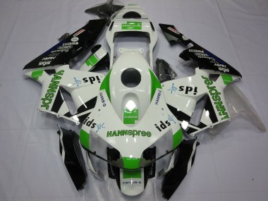 Cheap 2003-2004 Honda CBR600RR Motorcycle Fairings - White Green Glossy Black Hannspree Canada