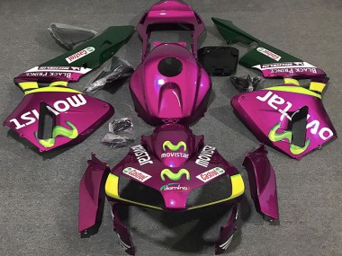 Cheap 2003-2004 Honda CBR600RR Motorcycle Fairings - Hot Pink Yellow Green MoviStar Canada