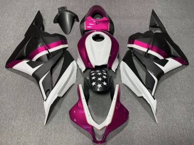 Cheap 2009-2012 Honda CBR600RR Motorcycle Fairings - White Pink Matte Black Star Canada