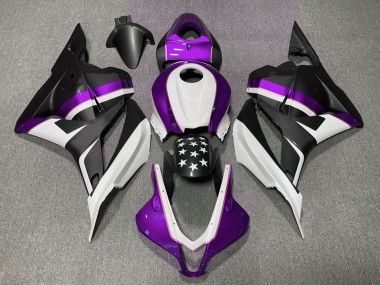 Cheap 2009-2012 Honda CBR600RR Motorcycle Fairings - White Purple Matte Black Star Canada