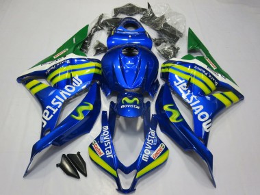 Cheap 2009-2012 Honda CBR600RR Motorcycle Fairings - Blue Green MoviStar Canada