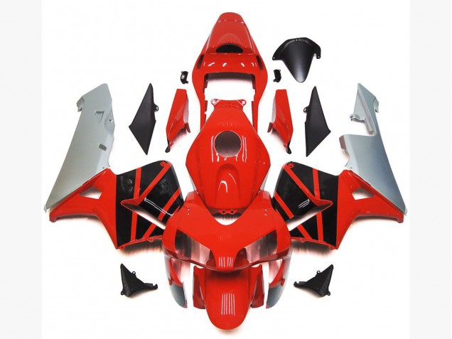 2003-2004 Honda CBR600RR Motorcycle Fairings - Silver Red Glossy Black OEM Style Canada