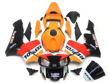 Cheap 2003-2004 Honda CBR600RR Motorcycle Fairings - Orange White Red Glossy Black One Heart Repsol Canada