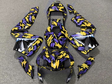 Cheap 2003-2004 Honda CBR600RR Motorcycle Fairings - Purple Yellow Camouflage Shark Canada