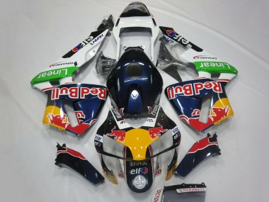 Cheap 2003-2004 Honda CBR600RR Motorcycle Fairings - White Blue Yellow Green Red Bull Design Canada