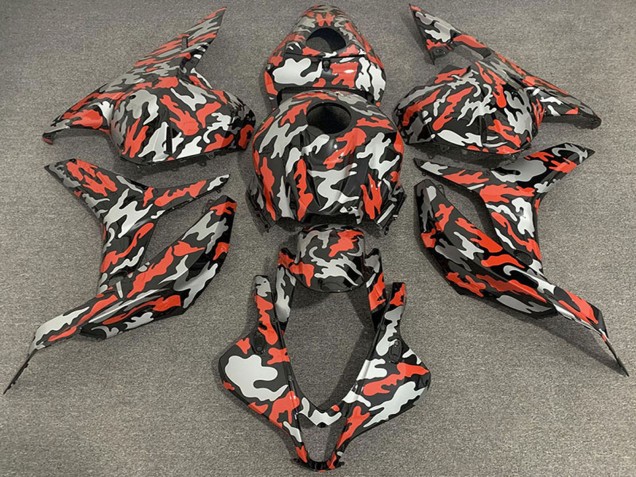 2009-2012 Honda CBR600RR Motorcycle Fairings - Red Grey Camouflage Canada