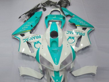 Cheap 2005-2006 Honda CBR600RR Motorcycle Fairings - White Teal Pramac Canada