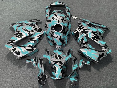 Cheap 2002-2013 Honda VFR 800 Motorcycle Fairings - Teal Camouflage Canada