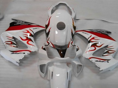 Cheap 2002-2013 Honda VFR 800 Motorcycle Fairings - White Red Flame Canada
