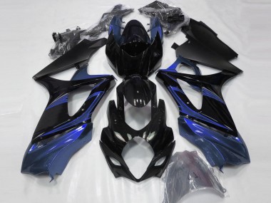Cheap 2007-2008 Suzuki GSXR 1000 Motorcycle Fairings - Blue Glossy Black Canada