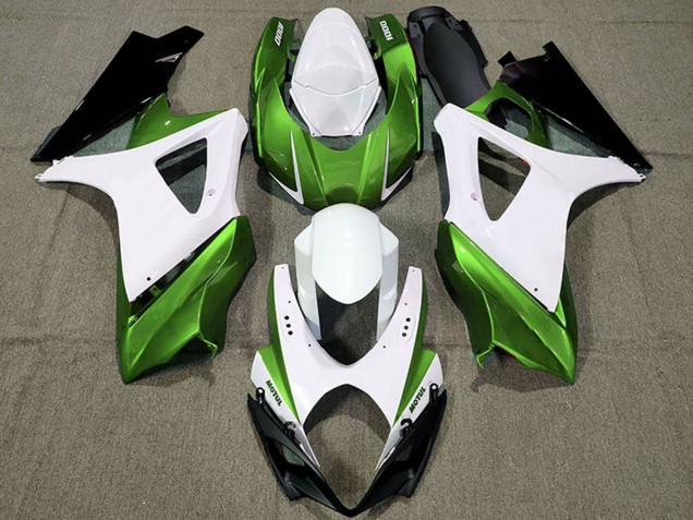 2007-2008 Suzuki GSXR 1000 Motorcycle Fairings - White Green Black Canada