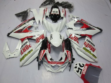 Cheap 2009-2016 Suzuki GSXR 1000 Motorcycle Fairings - White Red Dunlop 52 Canada