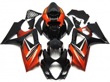 Cheap 2007-2008 Suzuki GSXR 1000 Motorcycle Fairings - Glossy Black Orange Canada