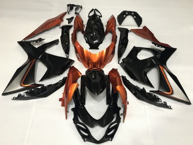Cheap 2009-2016 Suzuki GSXR 1000 Motorcycle Fairings - Glossy Black and Shiny Orange Canada