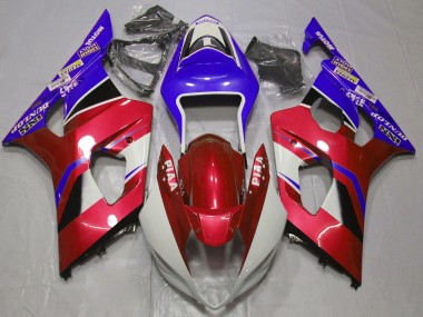 Cheap 2003-2004 Suzuki GSXR 1000 Motorcycle Fairings - Candy Red White Blue Canada