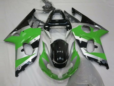 Cheap 2000-2002 Suzuki GSXR 1000 Motorcycle Fairings - Green Silver Glossy Black OEM Style Canada