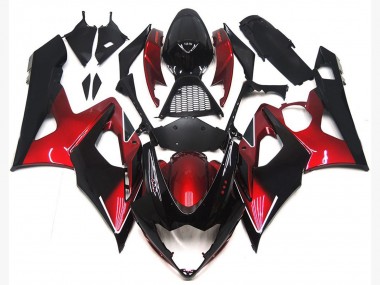 Cheap 2005-2006 Suzuki GSXR 1000 Motorcycle Fairings - Candy Red Glossy Black Canada