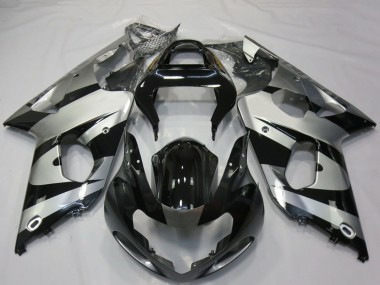 Cheap 2000-2002 Suzuki GSXR 1000 Motorcycle Fairings - Silver Glossy Black Canada