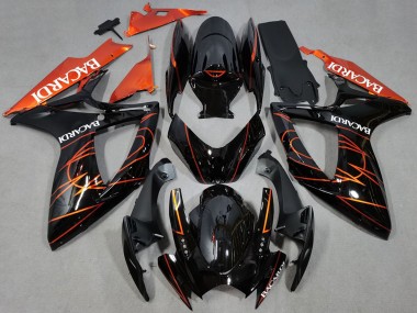 Cheap 2006-2007 Suzuki GSXR 600 / GSXR 750 Motorcycle Fairings - Glossy Black Orange Bacardi Canada