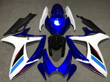 Cheap 2006-2007 Suzuki GSXR 600 / GSXR 750 Motorcycle Fairing Kits - White Blue Glossy Black Canada