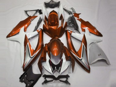 Cheap 2008-2010 Suzuki GSXR 600 / GSXR 750 Motorcycle Fairings - White Orange Silver Black Canada