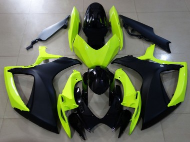 Cheap 2006-2007 Suzuki GSXR 600 / GSXR 750 Motorcycle Fairings - Neon Yellow Glossy Black Matte Black Canada