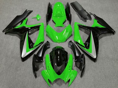 Cheap 2006-2007 Suzuki GSXR 600 / GSXR 750 Motorcycle Fairings - Green Silver Glossy Black OEM Style Canada