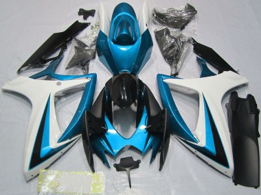 Cheap 2006-2007 Suzuki GSXR 600 / GSXR 750 Motorcycle Fairings - White Blue Glossy Black Canada