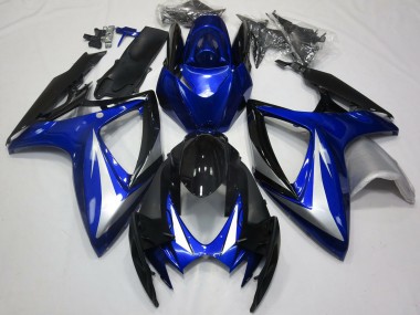 Cheap 2006-2007 Suzuki GSXR 600 / GSXR 750 Motorcycle Fairings - Blue Silver Glossy Black OEM Style Canada