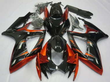 Cheap 2006-2007 Suzuki GSXR 600 / GSXR 750 Motorcycle Fairings - Orange Glossy Black Canada