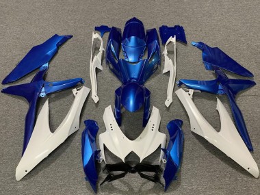 Cheap 2008-2010 Suzuki GSXR 600 / GSXR 750 Motorcycle Fairings - White Blue Canada