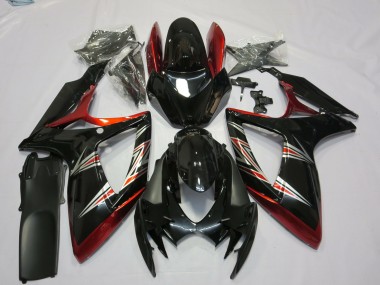 Cheap 2006-2007 Suzuki GSXR 600 / GSXR 750 Motorcycle Fairings - Red Glossy Black Canada